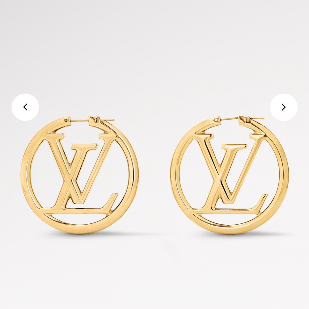 Louis Vuitton Gold Circular Logo Earrings